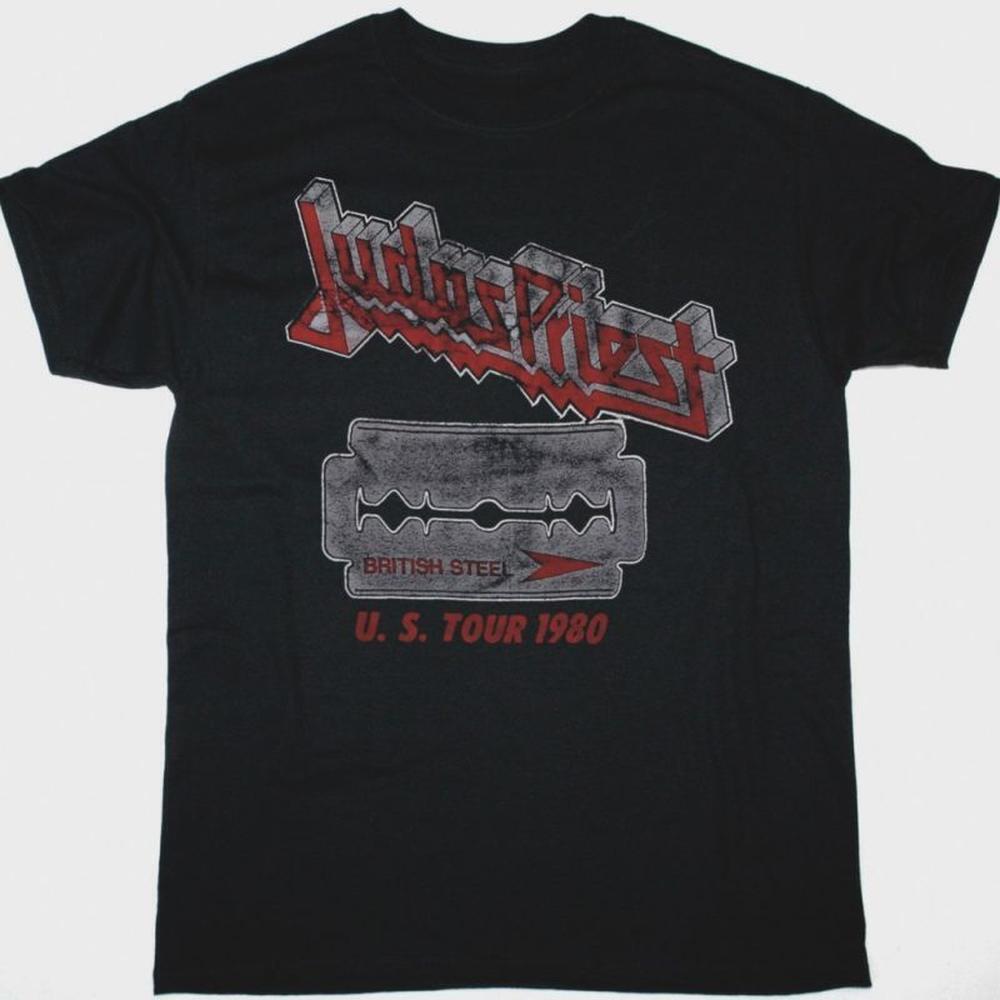 JudPriest British Steel US Tour 1980 Heavy Metal New Black Concert T-Shirt